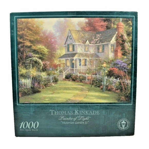 Ceaco Thomas Kinkade Victorian Garden II 1000 Piece Jigsaw Puzzle Complete - Picture 1 of 8
